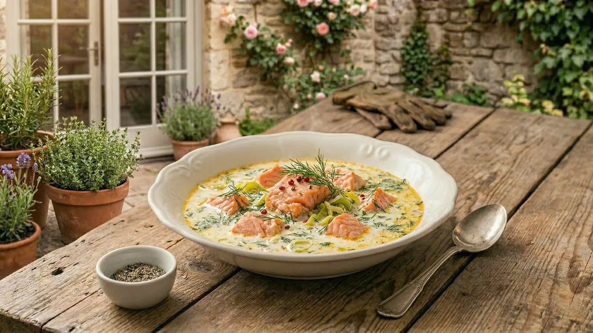 Kermainen lohikeitto ilman perunaa – kevyt ja täyteläinen