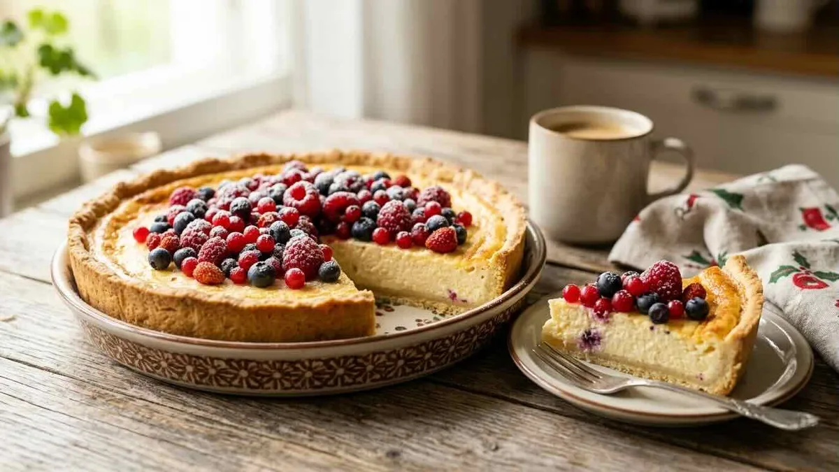 Marjainen rahkapiirakka – mehevä ja helppo klassikkoleivonnainen