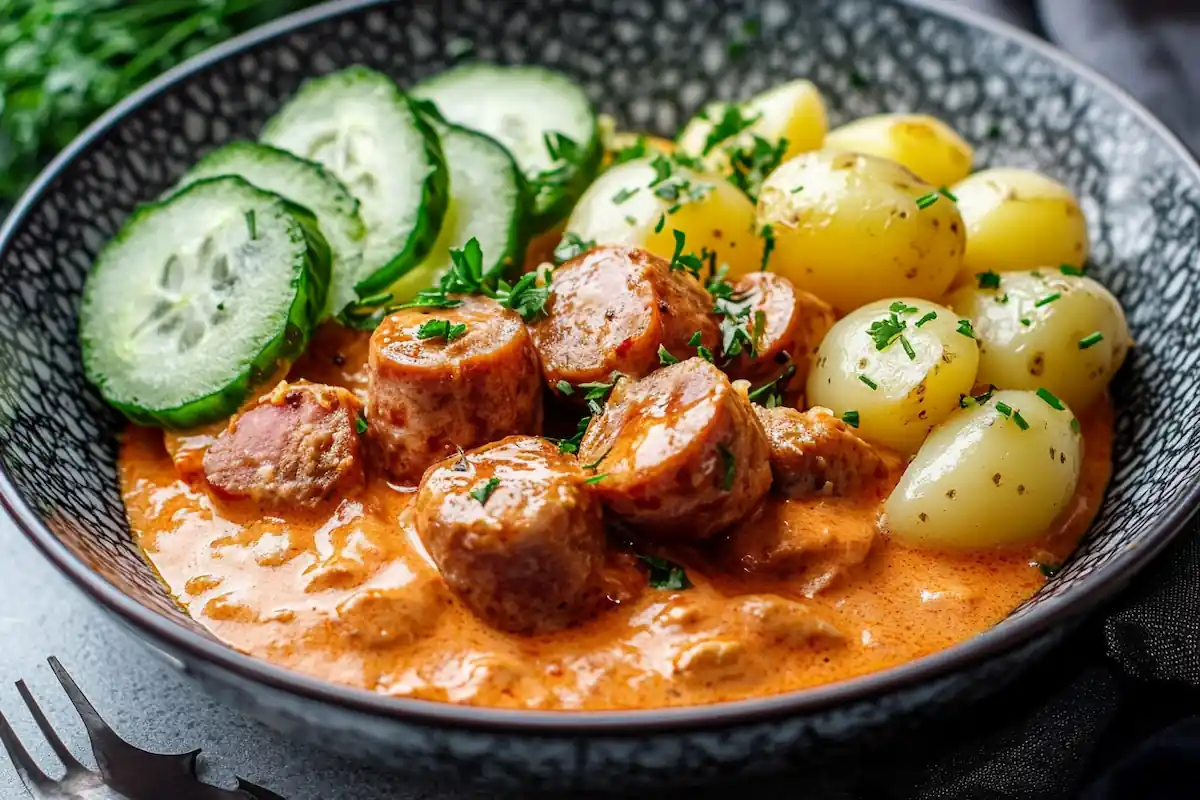 Nakkistroganoff – helppo ja nopea arkiruoka