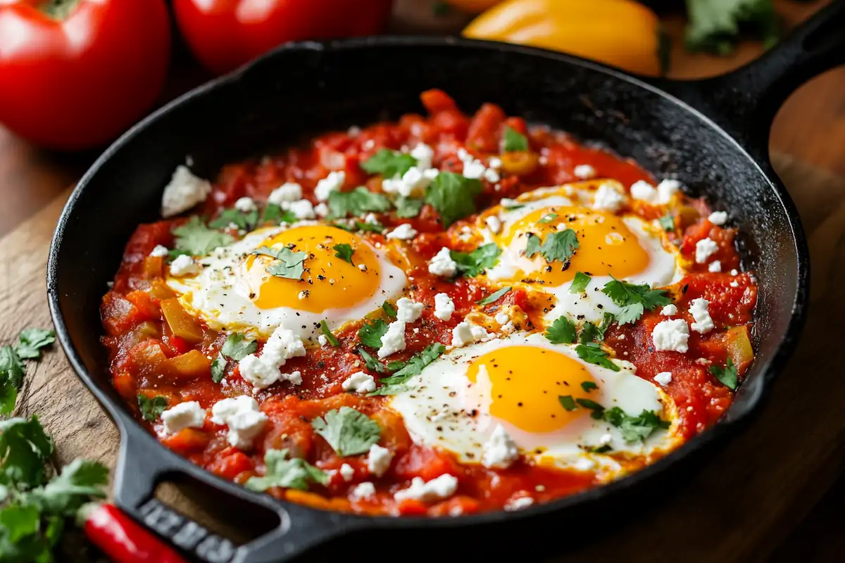 Shakshuka – helppo pannuruoka tomaatista ja kananmunista