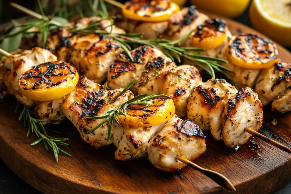 Sitruuna-rosmariini kanavartaat – mehevät vartaat grilliin
